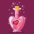 Isolated colored magical love potion elixir Vector