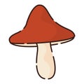 Isolated colored mushroom icon Flat design Vector Royalty Free Stock Photo