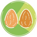 Isolated colored nut icon Flat design Vector Royalty Free Stock Photo