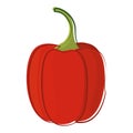 Isolated colored pepper sketch icon Vector