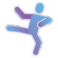 Isolated colored person doing karate do icon Vector