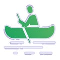 Isolated colored person doing rafting sport icon Vector