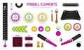 Pinball Horizontal Icon Set Royalty Free Stock Photo