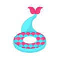 Isolated colored pool float with mermaid tail