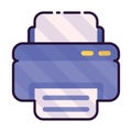 Isolated colored printer office sketch icon Vector