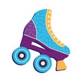 Isolated colored roller skate Nostalgic retro icon Vector