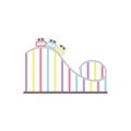 Isolated colored rollercoaster amusement park icon Vector