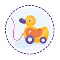 Isolated colored rubber duck toy icon Flat design Vector Royalty Free Stock Photo