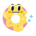 Isolated colored serious donut emote Vector