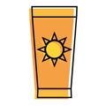 Isolated colored sketch of a sunscreen bottle icon Vector