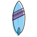 Isolated colored sketch of a surfboard icon Vector Royalty Free Stock Photo