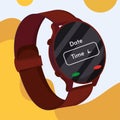 Isolated colored smartwatch with touchscreen Vector