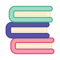 Isolated colored stacked books office supply icon Vector