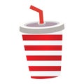 Isolated colored striped soda cup icon Vector