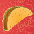 Isolated colored taco fast food Vector Royalty Free Stock Photo