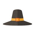 Isolated colored traditional pilgrim hat icon Vector