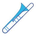 Isolated colored trombone musical instrument icon Vector