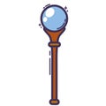 Isolated colored wizard staff magic icon Vector