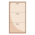 Isolated colored wooden closet furniture image Vector