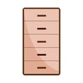 Isolated colored wooden closet furniture image Vector