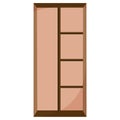 Isolated colored wooden closet furniture image Vector