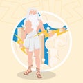 Isolated colored zeus greek god of the sky Vector