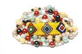 Isolated Colorful Beaded Bracelet and Necklace on White Royalty Free Stock Photo