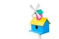 Isolated colorful bird house Royalty Free Stock Photo
