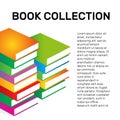 Isolated colorful books collection vector logo. School logotype.