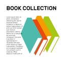 Isolated colorful books collection vector logo. School logotype.