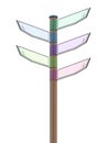 Isolated colorful direction signpost