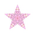 Isolated colorful geometrical mosaic pentagram star symbol Royalty Free Stock Photo