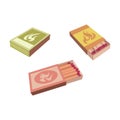 Isolated Colorful Matchboxes on White Background Royalty Free Stock Photo