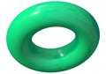 Isolated colorful torus in 3D perspective. Abstract geometric donut shape, in rotation Royalty Free Stock Photo