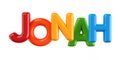 Isolated colorfull 3d Kid Name balloon font Jonah