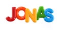 Isolated colorfull 3d Kid Name balloon font Jonas Royalty Free Stock Photo