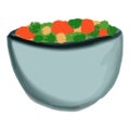 Isolated colourful bowl of salad