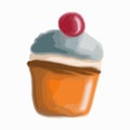 Isolated colourful illustration of cake