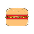 Isolated comic burger icon
