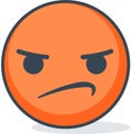 Isolated confused and angry emoticon. Isolated emoticon.