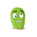 Isolated confused cactus cartoon