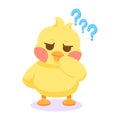 Isolated confused chick cartoon character Vector