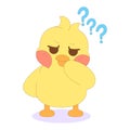 Isolated confused chick cartoon character Vector Royalty Free Stock Photo