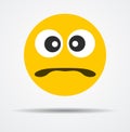 Isolated Confused emoticon in a flat design