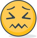 Isolated confused emoticon. Isolated emoticon.