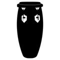 Isolated conga drum silhouette Royalty Free Stock Photo