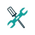 Isolated construction wrench and screwdriver vector design