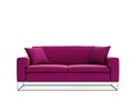 Isolated contemporary pink purple contemporary sofa