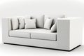 Isolated contemporary sofa. Isolated on white, a plush sofa in a modern living room