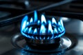 isolated cooking gas, blue flame, AI generated Royalty Free Stock Photo